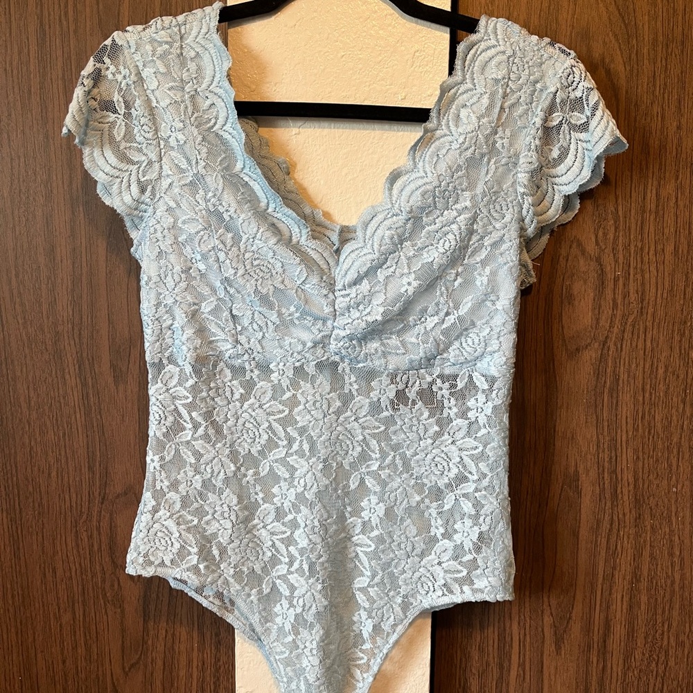 Size Large Baby Blue Lace Bodysuit